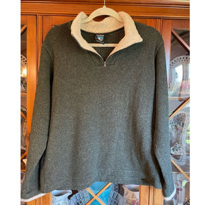 KUHL Women's Alfpaca Fleece Quarter Zip Pullover Sweatshirt Outdoor Green XL